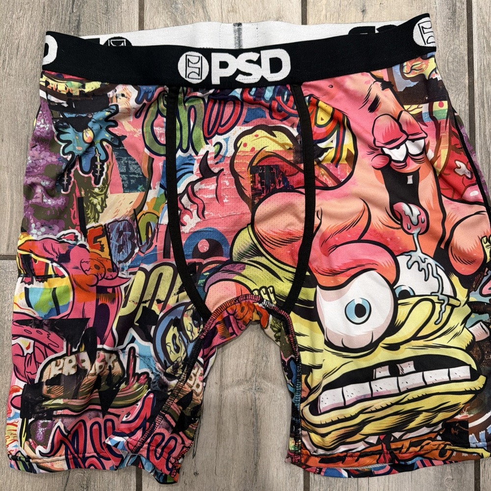PSD  Boxer Brief Compression Shorts Mens Thirsty Patrick Sponge Bob NWOT